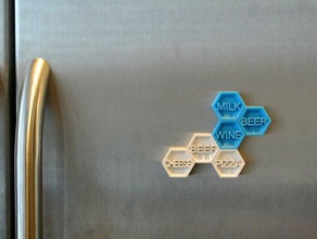 abeille occupée cuisine et salle à manger réfrigérateur hexagonal iceboxchallenge liste de courses 3d print model - Mito3D