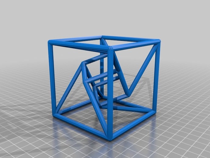 darrians distorted tesseract math art customized 3D print model - Mito3D