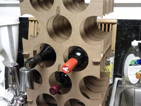 simple cardboard wine rack v1 other flat household lasercut laser cutter lazzzor pdf 3d print model - Mito3D