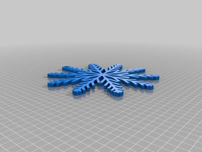 my customized parametric snowflake ornament 3d print model - Mito3D