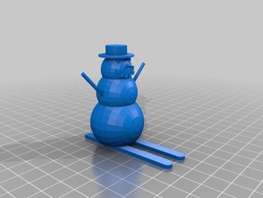 my customized skiing snowman 3d printing 3d print model - Mito3D
