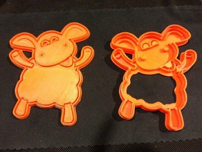 timmy time sheep cookie cutter kitchen dining 3d print model - Mito3D