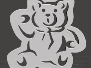 ornamento albero di natale - teddy bear piatto 2d art orso flat 3d print model - Mito3D