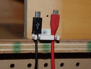 dos cables usb titular portaherramientas y cajas soporte de cable 3d print model - Mito3D