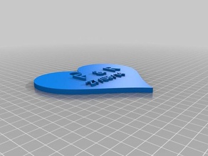 cuore portachiavi personalizzabile i su misura 3d print model - Mito3D