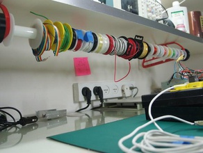 retractable wire spool-Halter unter Regal-Elektronik-Labors - Elektronik 3d print model - Mito3D