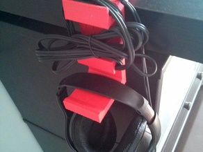 headphone hanger standing desk organization 3d headphones holder hook organizer sketchup 3d print model - Mito3D