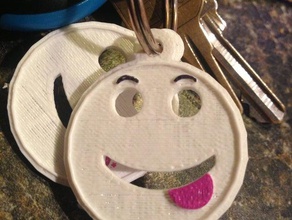 sonrisa fob las monedas insignias llavero smiley la cara sonriente 3d print model - Mito3D