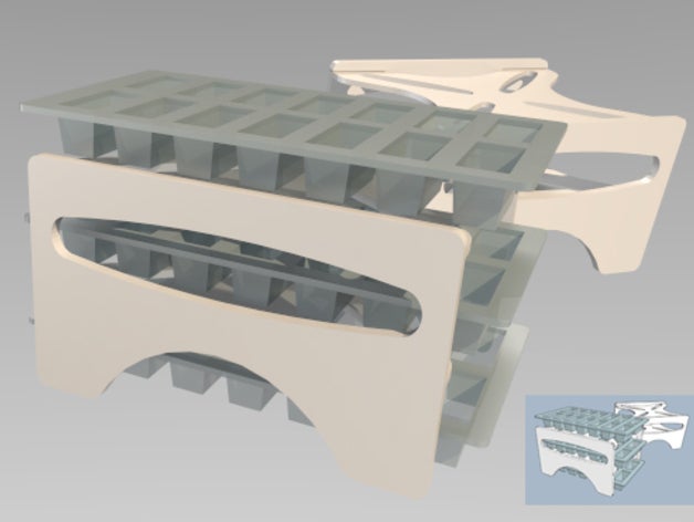 Eis-Würfel-Behälter rack Küche und Esszimmer iceboxchallenge 3D print model - Mito3D