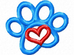 free standing lace embroidery design pet lowers pets fsl heart paw 3d print model - Mito3D