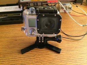 low-profile-gopro-Kamera-Halterung Kamera gopro hero 3 mount Stativ montieren 3d print model - Mito3D