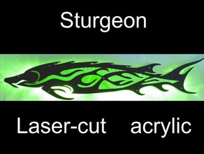 sturgeon acrylic laser cut led-lighting 2d art cronios cutter led light ws2812 3d print model - Mito3D