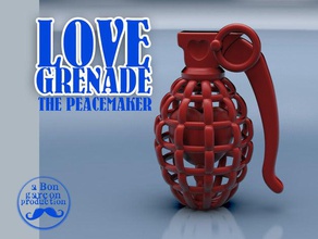 aşk grenade-peacemaker dekor dekorasyon tasarım el bombası kalp silah 3d print model - Mito3D
