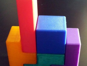 tétrominos tetris morceaux les mathématiques de l'art blocs construction tétromino 3d print model - Mito3D