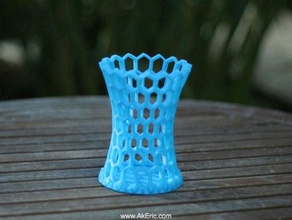hex vaso 02 decoração recipiente hexágono hexagonal 3d print model - Mito3D