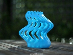 hex vase 03 decor container hexagon hexagonal wave wavy 3d print model - Mito3D
