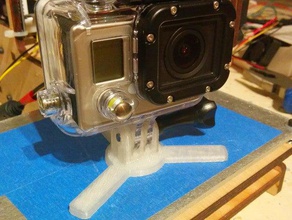 low-profile gopro camera mount hero 3 tripod 3d print model - Mito3D