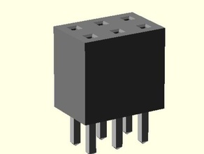 dual gender-pin-Header openscad - Elektronik Attrappen openscad-Bibliothek pin-header 3d print model - Mito3D