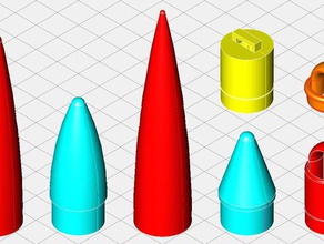 centuri 7 series plastic nose cones vehicles estes model rocket rocketry rockets 3d print model - Mito3D