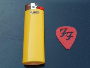 foo fighters logo découpe pic de guitare la musique plectre 3d print model - Mito3D