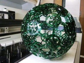sphère pmma vert la construction les jouets laser lasercut coupeur de modulaire polyèdres puzzle 3d print model - Mito3D