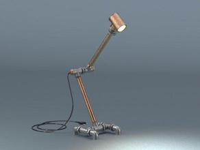 pipe fitting lamp created partsolutions decor 3d industrial partcloud steampunk 3d print model - Mito3D