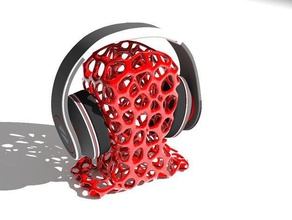 ghostly headphones stand audio art ghostlyvinyl voronoi 3d print model - Mito3D