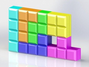 personalizável modular tetris prateleiras organização artística personalizador de sistemas desafio móveis jogos openscad 3d print model - Mito3D