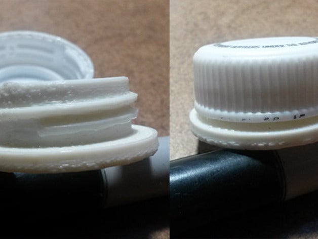 water pop soda bottle cap lid replacement parts threads 3D print model - Mito3D