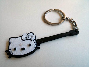 hello kitty les paul keychain keychains guitar 3d print model - Mito3D