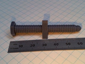 print friendly threaded bolt nut screw torture test 3d print model - Mito3D