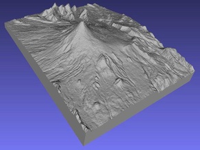 villarrica Volkan - Şili öğrenme 3d haritalar Jeodezi coğrafya Jeoloji kabartma kaldırdı topografik topografya 3d print model - Mito3D
