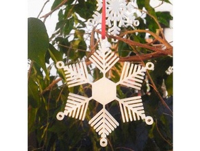 christmas ornament - snowflake 2 decor decoration snow 3d print model - Mito3D