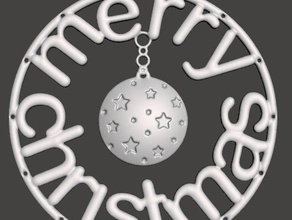 adorno del árbol de navidad - feliz bola estrellas Arte en 2d la merry ornamento estrella 3d print model - Mito3D