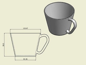 cup tea kitchen & dining coffee mug 3d print model - Mito3D