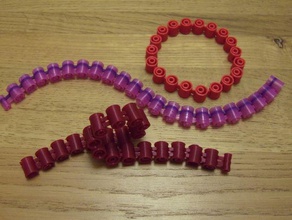 flexy jingly bracelet bracelets customizer challenge cylinders flexible openscad parametric wearable 3d print model - Mito3D