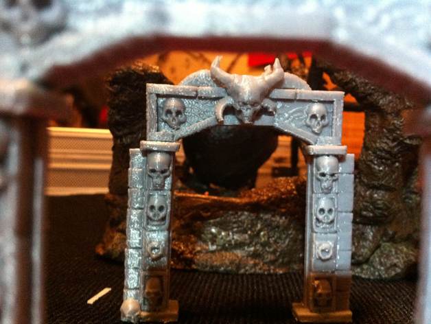 stone archway dungeon door buildings & structures alter columns dnd dungeons dragons terrain heroquest openforge pillars rpg skeleton skull table warhammer quest 3D print model - Mito3D