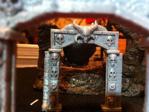 arche en pierre du donjon de la porte bâtiments et structures alter les colonnes le mdn donjons dragons terrain heroquest openforge piliers rpg squelette crâne table warhammer quest 3d print model - Mito3D