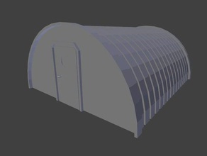 demi-rond travaux de remise bâtiments et structures le hangar wargaming 3d print model - Mito3D