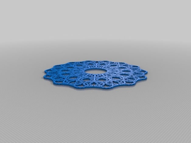 modello matematica arte di natale coaster la decorazione geometrica geometria heptagon un fulmine makerbotornaments mandala per ornamento neve fiocco sole 3D print model - Mito3D
