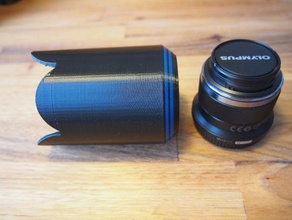 lens hood olympus m zuiko digital 45 mm micro fourthird bayonet mount camera 3d print model - Mito3D