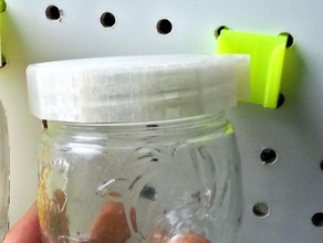 pegboard canning-jar Deckel - Organisation jar 3d print model - Mito3D