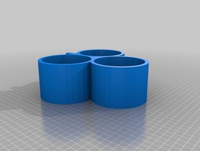 triple porte-gobelet 3d print model - Mito3D