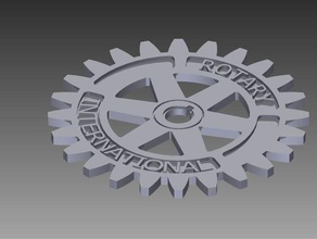 rotary international logo signs & logos gear 3d print model - Mito3D