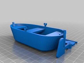 row boat w adjustable rudder oar locks vehicles model pivoting 3d print model - Mito3D