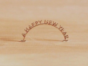 happy new year animation all frames signs & logos lasercut mdf topographical 3d print model - Mito3D