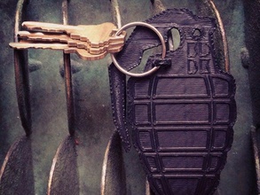 granata clip chiave i portachiavi 3d la cintura moschettone cubo cubify frag le chiavi loop arma 3d print model - Mito3D