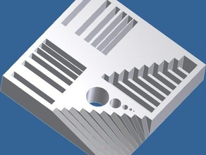 bloco de calibração paredes finas, o balanço da ponte furos outros inclinação teste referência 3d print model - Mito3D