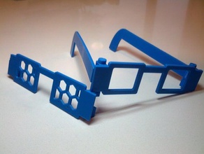 customizable glasses fillable lenses customizer challenge frame hinges mesh party pin connectors wearable 3d print model - Mito3D