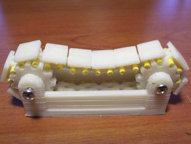 tracks chain pinions mechanical toys caterpillar flexible modular tank tread 3D print model - Mito3D
